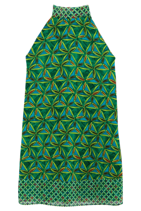 MINT RECYCLED DRESS WITH GRAPHIC FLORAL PRINT 4