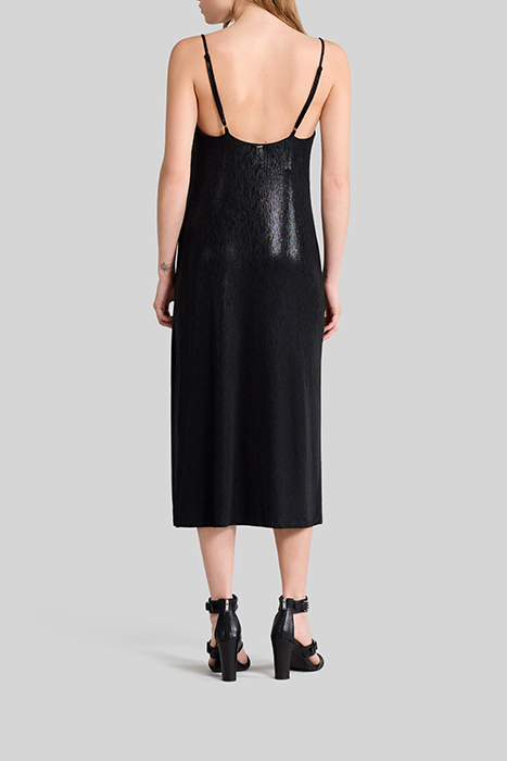 BLACK LAMÉ STRAPPY MIDI DRESS 2