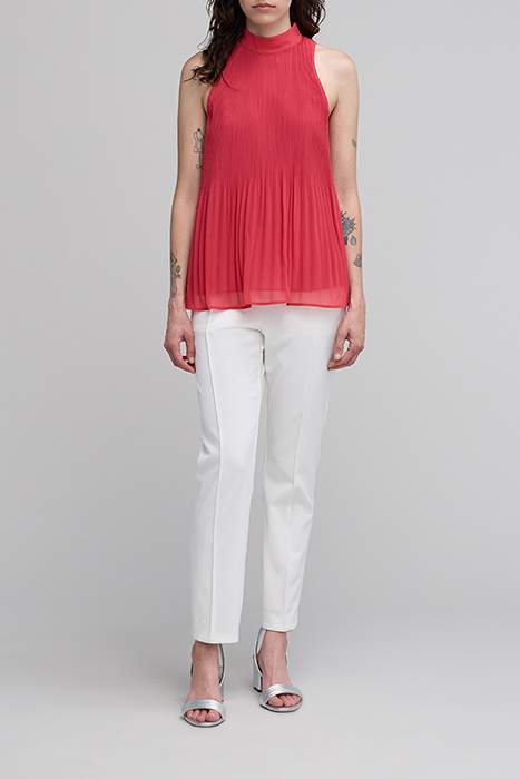 RED RECYCLED PLEATED TOP WITH AMERICAN ARMHOLES 3
