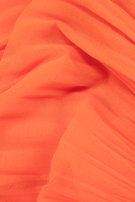 ORANGE RECYCLED PLEATED TOP WITH AMERICAN ARMHOLES 8