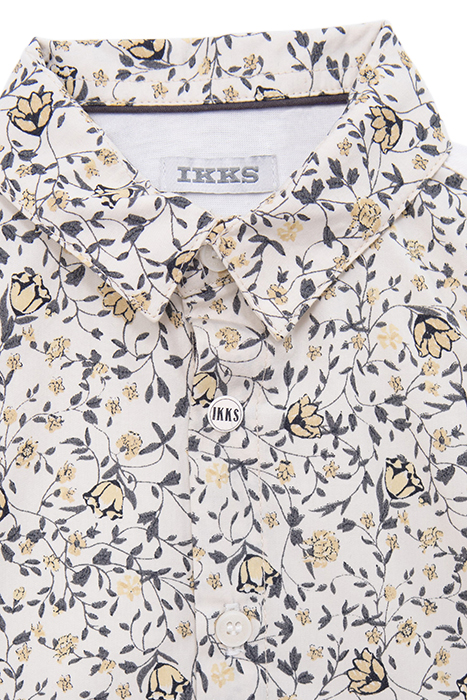 BABY BOYS’ WHITE ORGANIC COTTON SHIRT WITH FLOWER PRINT 3