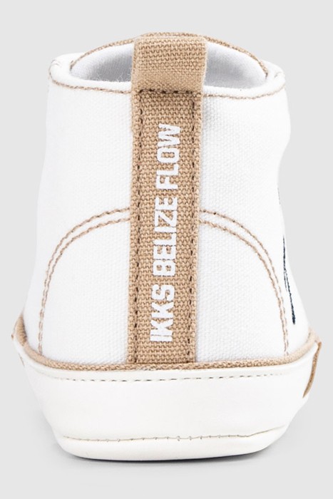 BABY BOYS’ OFF-WHITE AND BEIGE CANVAS TRAINERS 4