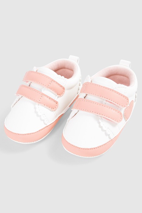 BABY GIRLS’ ECRU AND PINK TRAINERS WITH VELCRO 5