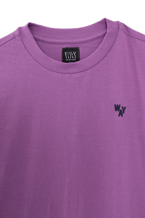 BOYS' PURPLE T-SHIRT WITH FLOCKED VELVET IMAGE ON BACK 3