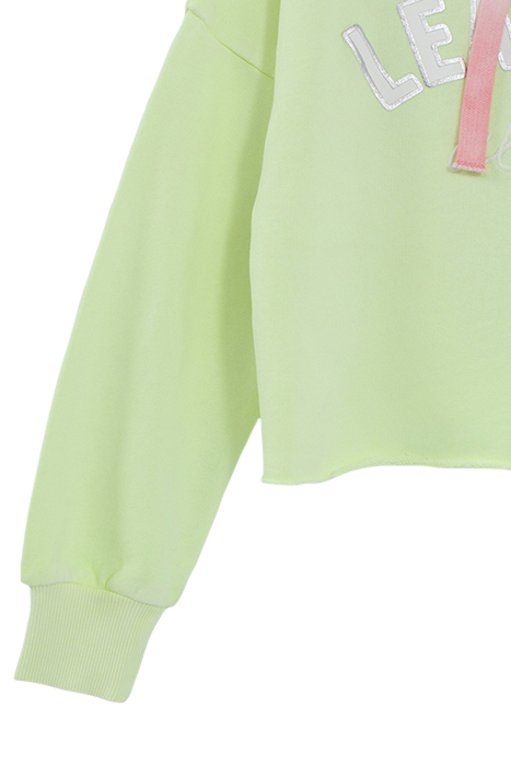 GIRLS’ NEON CROPPED HOODIE WITH YELLOW SLOGAN 4
