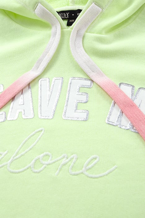GIRLS’ NEON CROPPED HOODIE WITH YELLOW SLOGAN 5