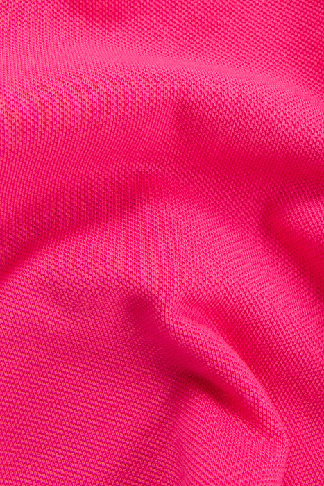 BOYS’ PINK COTTON POLO SHIRT, RED STRIPED RIBBING 6