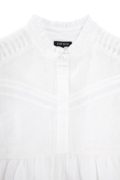 GIRLS’ WHITE DECORATIVE JACQUARD DRESS 3