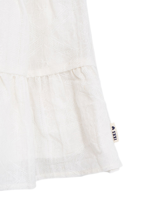 GIRLS’ WHITE DECORATIVE JACQUARD DRESS 4