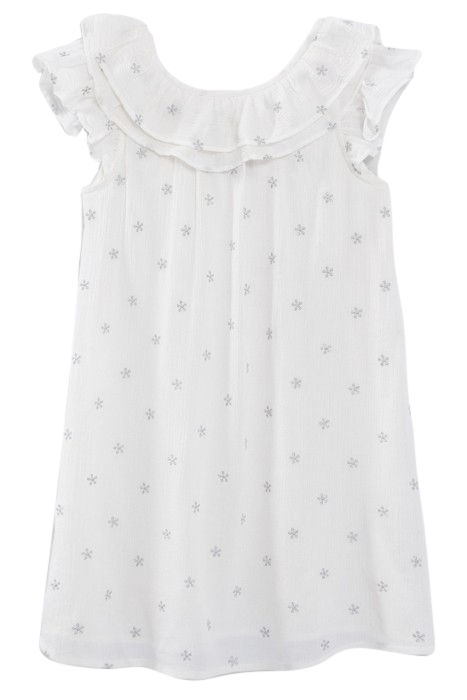 GIRLS’ ECRU COTTON GAUZE EMBROIDERED DRESS 2