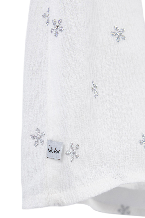 GIRLS’ ECRU COTTON GAUZE EMBROIDERED DRESS 6