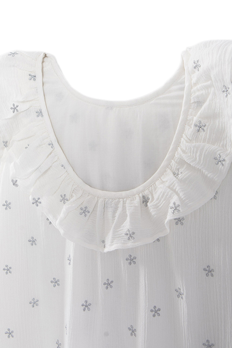 GIRLS’ ECRU COTTON GAUZE EMBROIDERED DRESS 3