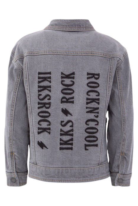 BOYS’ GREY DENIM/BEIGE NYLON REVERSIBLE JACKET 2