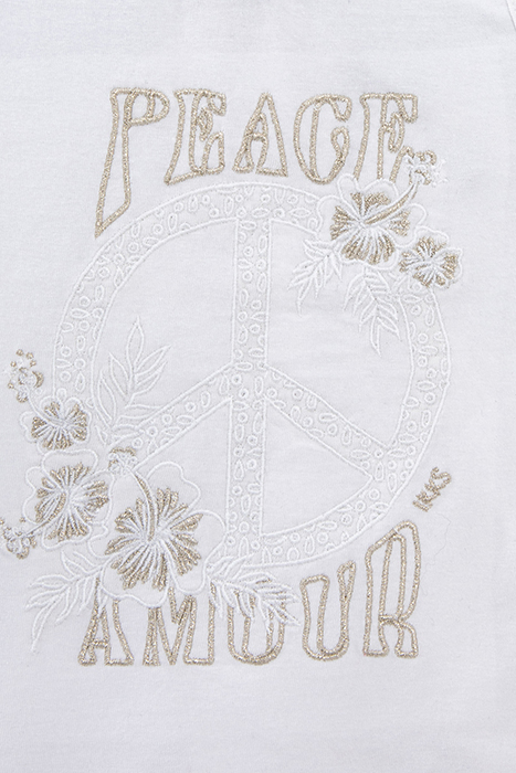 GIRLS’ WHITE ORGANIC COTTON PEACE&LOVE VEST TOP 6