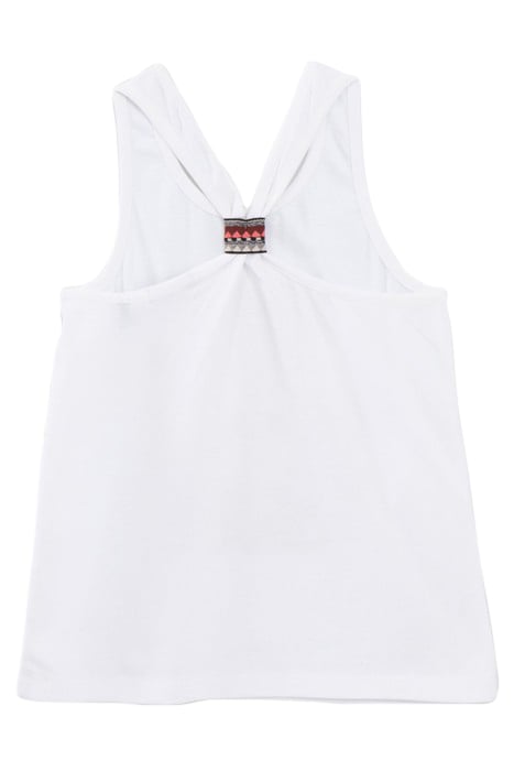 GIRLS’ WHITE ORGANIC COTTON PEACE&LOVE VEST TOP 2