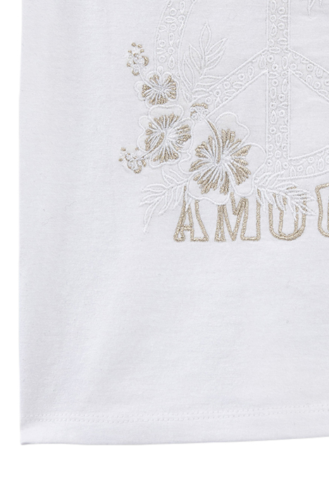 GIRLS’ WHITE ORGANIC COTTON PEACE&LOVE VEST TOP 4