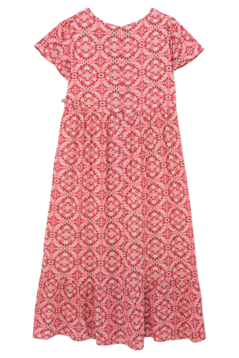 GIRLS’ PINK LONG DRESS WITH ETHNIC PRINT 2