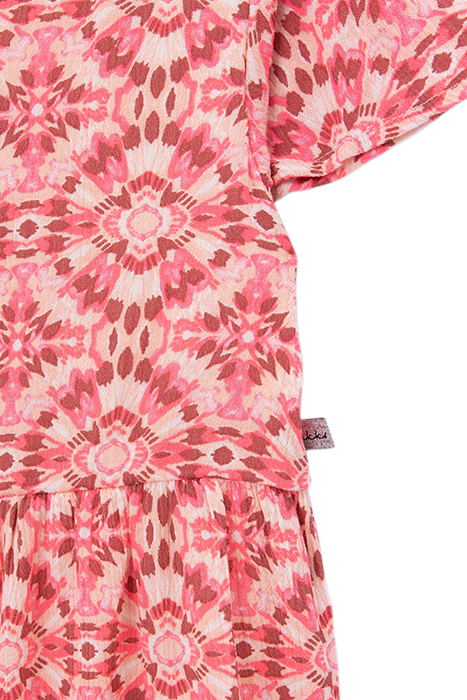 GIRLS’ PINK LONG DRESS WITH ETHNIC PRINT 5