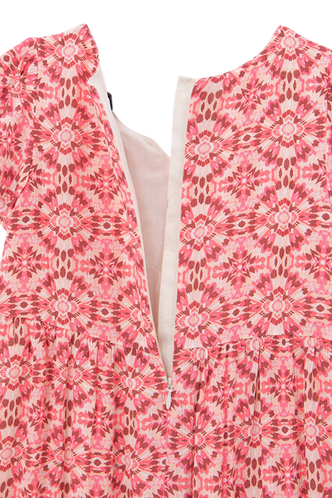 GIRLS’ PINK LONG DRESS WITH ETHNIC PRINT 6