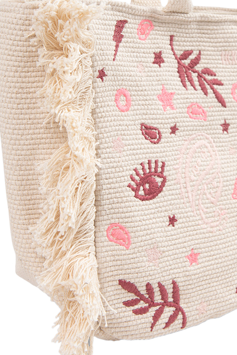 GIRLS’ BEIGE WOVEN HANDBAG WITH EMBROIDERY AND FRINGING 6
