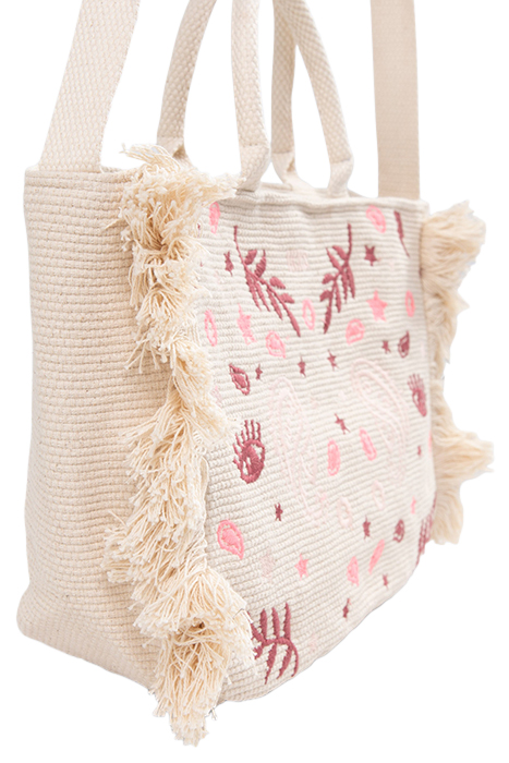 GIRLS’ BEIGE WOVEN HANDBAG WITH EMBROIDERY AND FRINGING 4