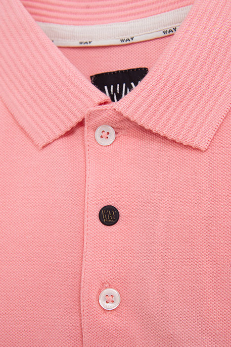 BOYS’ PEACH ORGANIC COTTON POLO SHIRT WITH RIBBING 4