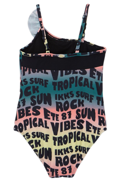 GIRLS’ BLACK SWIMSUIT WITH LETTER PRINT 2