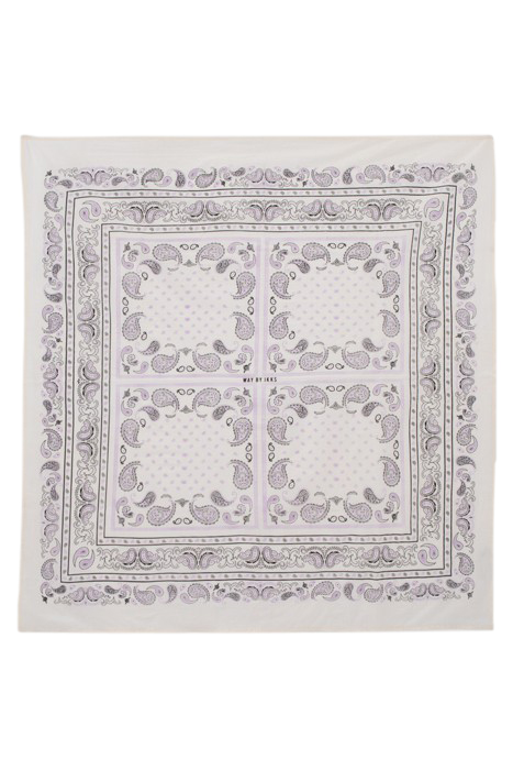GIRLS’ ECRU SQUARE SCARF WITH PAISLEY PRINT 2