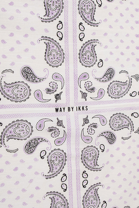 GIRLS’ ECRU SQUARE SCARF WITH PAISLEY PRINT 5