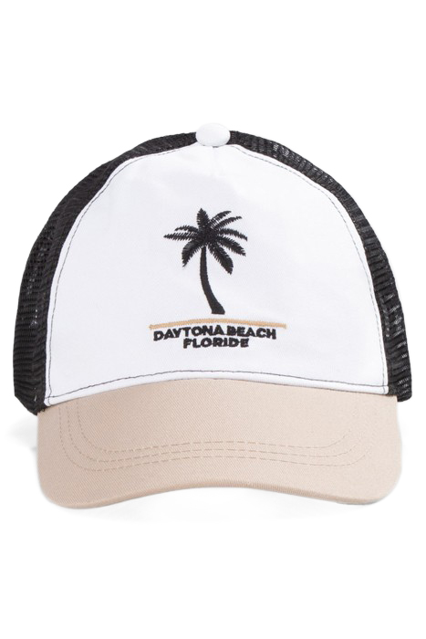 BOYS’ BEIGE, ECRU AND BLACK MESH CAP 2