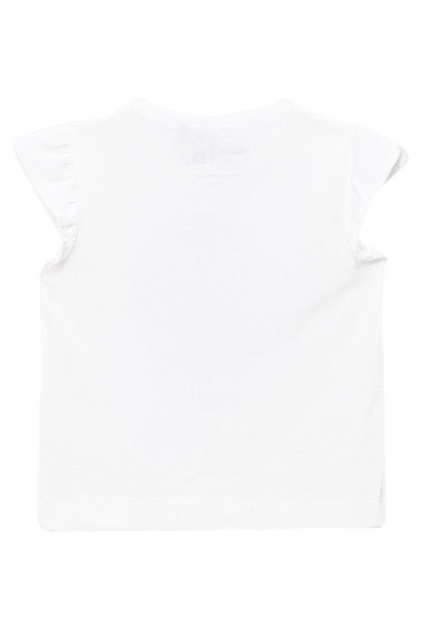 GIRLS’ WHITE T-SHIRT WITH GLITTERY BLUE SMILEYWORLD PRINT 2