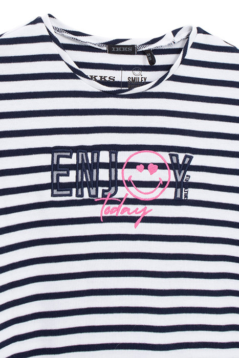 GIRLS’ SAILOR-STRIPE COTTON DRESS, SMILEYWORLD TULLE SLEEVES 3