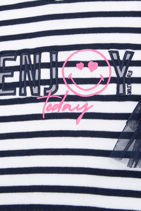 GIRLS’ SAILOR-STRIPE COTTON DRESS, SMILEYWORLD TULLE SLEEVES 6