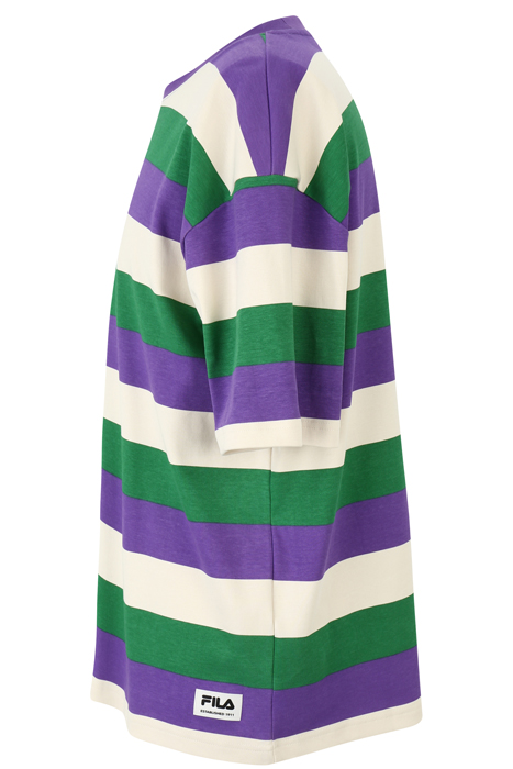 TAICHUNG STRIPED DROPPED SHOULDER TEE VERDANT GREEN STRIPED 4