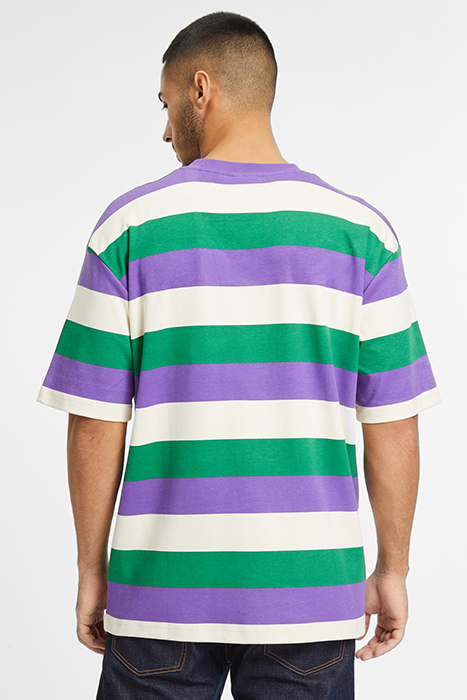 TAICHUNG STRIPED DROPPED SHOULDER TEE VERDANT GREEN STRIPED 2