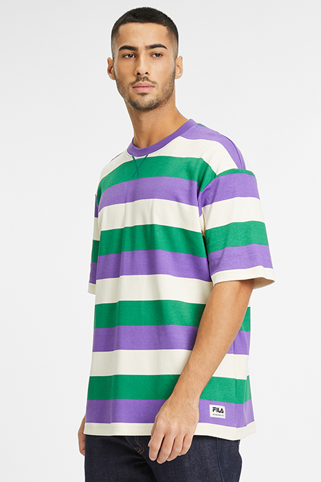 TAICHUNG STRIPED DROPPED SHOULDER TEE VERDANT GREEN STRIPED 5
