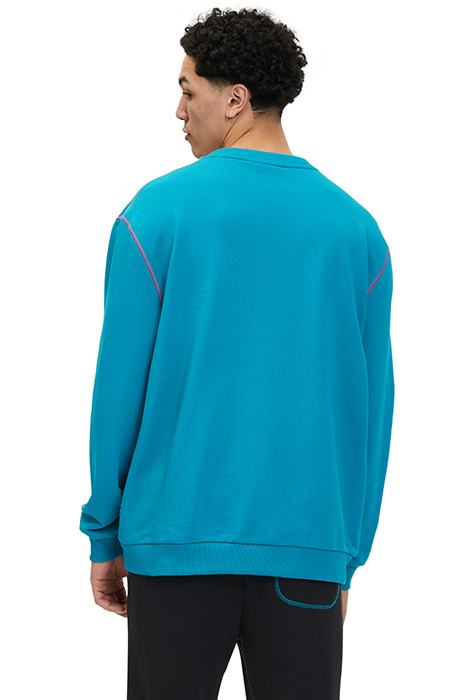 CREWNECK SWEATSHIRT WITH KANGAROO POCKET AND CONTRAST STITCH 2