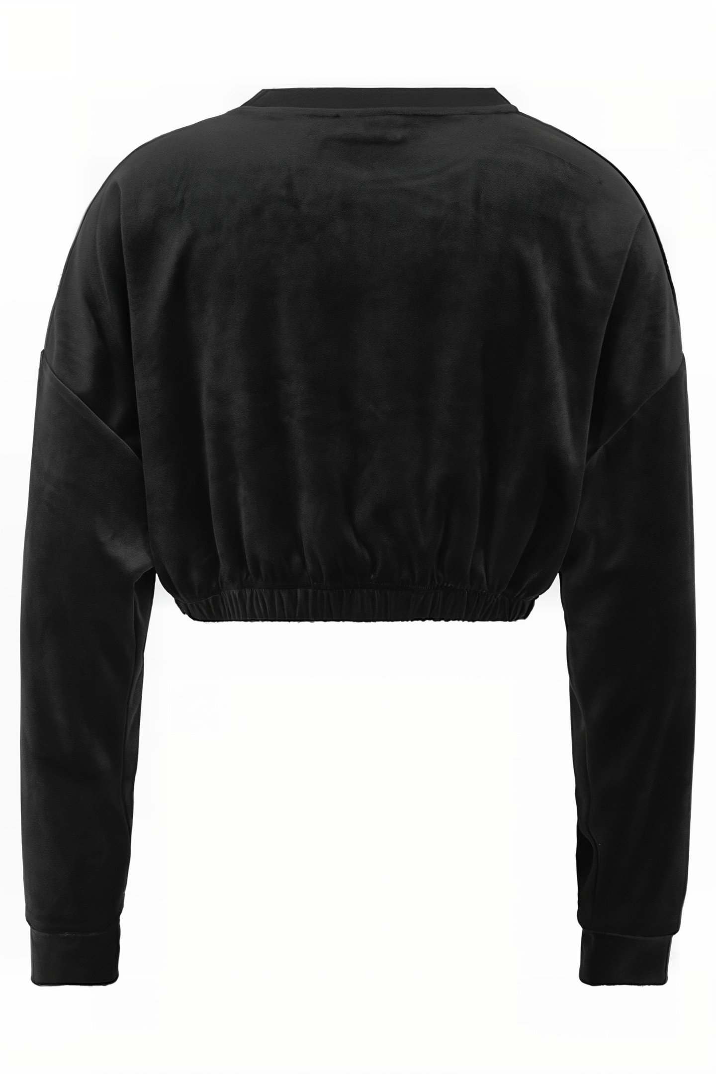 LEVALA CROPPED VELVET CREW SHIRT BLACK 2