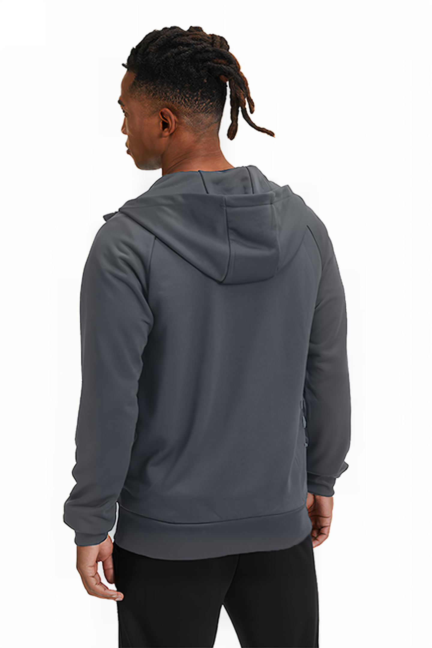 TREPUZZI HOODED ZIP JACKET IRON GATE 2