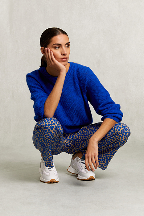 MULTI DOTTED PANTS ELASTIC WAIST BLUE 4