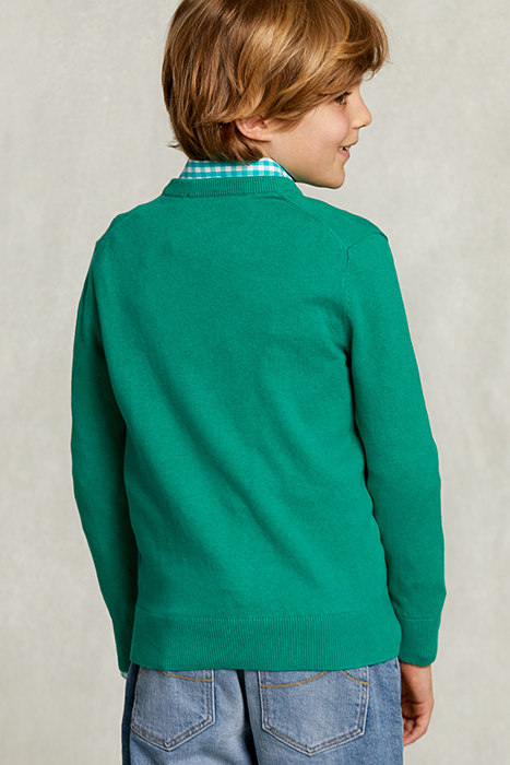 NORMAL FIT BASIC V-NECK PULLOVER GREEN TWIST MIX GREEN 2
