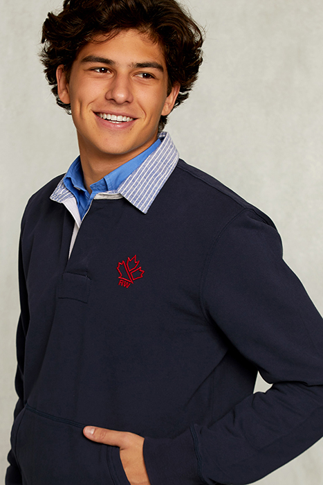 RUGBY SWEATER APPLIED POCKET NAVY BLUE 5