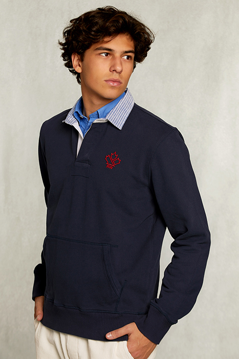 RUGBY SWEATER APPLIED POCKET NAVY BLUE 4