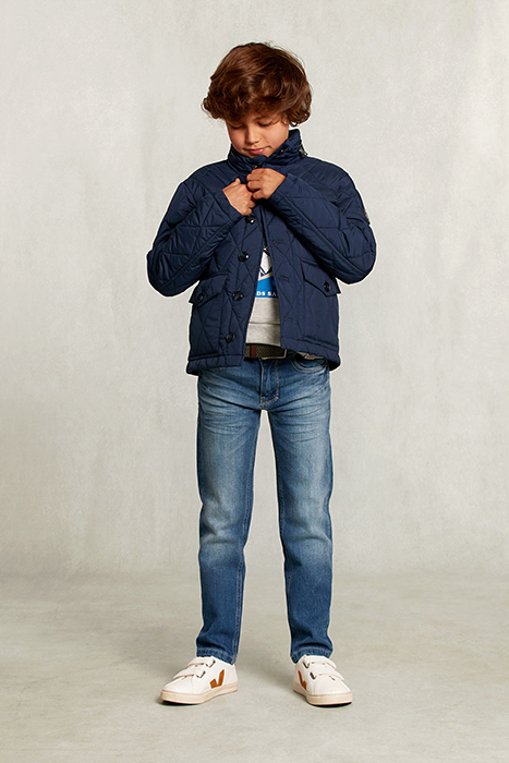 QUILTED SHORT JACKET INDIGO BLUE 3