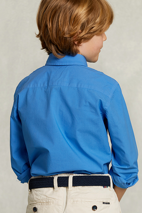 CUSTOM FIT POPLIN SHIRT AZURE BLUE 2