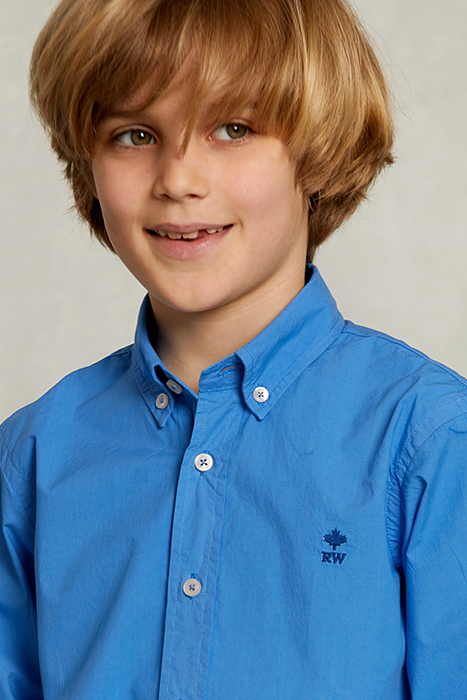 CUSTOM FIT POPLIN SHIRT AZURE BLUE 4