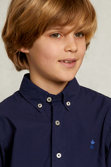 CUSTOM FIT POPLIN SHIRT COBALT BLUE 4