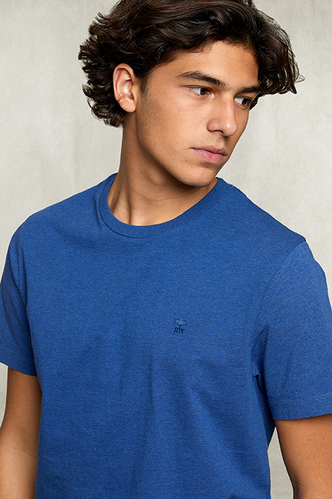 CUSTOM FIT PIMA COTTON CREW NECK T-SHIRT EXOTIC BLUE BLUE 3