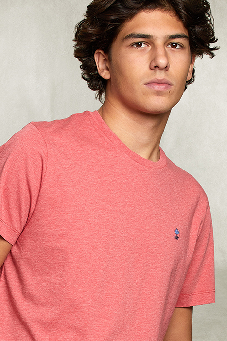 CUSTOM FIT PIMA COTTON CREW NECK T-SHIRT PUNCH MIX PINK 3