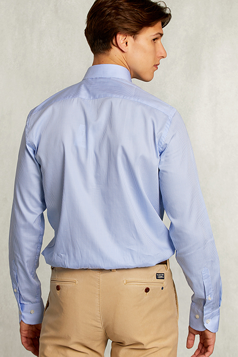 CUSTOM FIT CHECKED SHIRT BLUE/WHITE BLUE 2